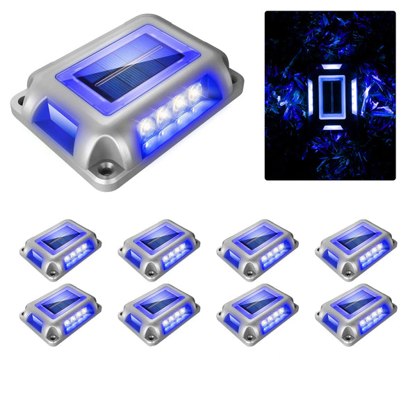 8PCS Solar Underground Deck Lights – IP65 Waterproof LED Spotlights for Garden, Lawn & Street Decor