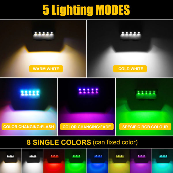 RGB LED Solar Step Lights (2/4PCS) – Waterproof & Anti-Theft | Super Bright Outdoor Stair Lighting