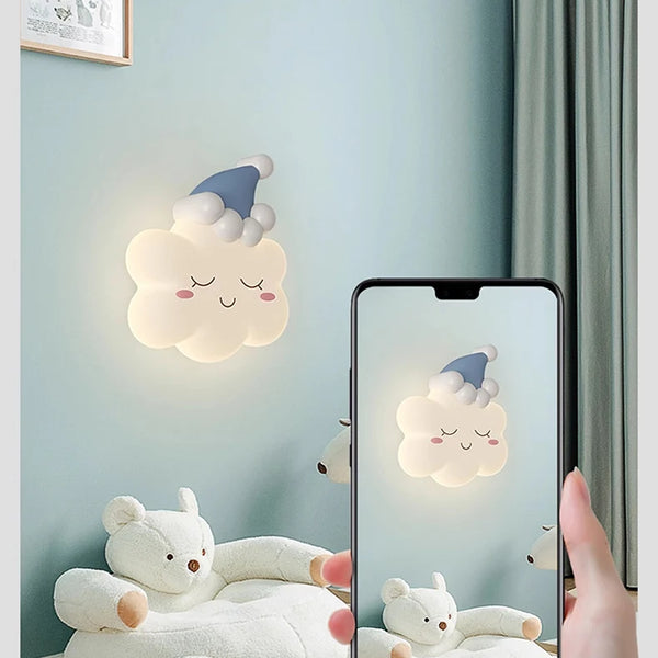 Fluffy Cloud Wall Lamps Yellow Pink Blue