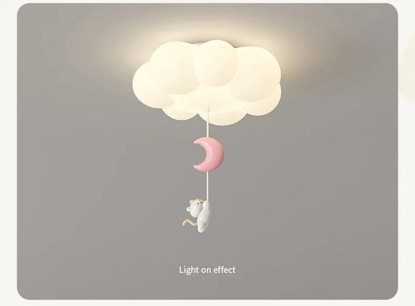 LED ceiling light with star and cloud pendant