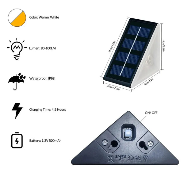 Solar outdoor step lights