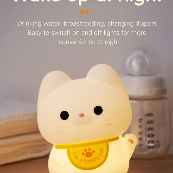 Cute silicone cat lamp