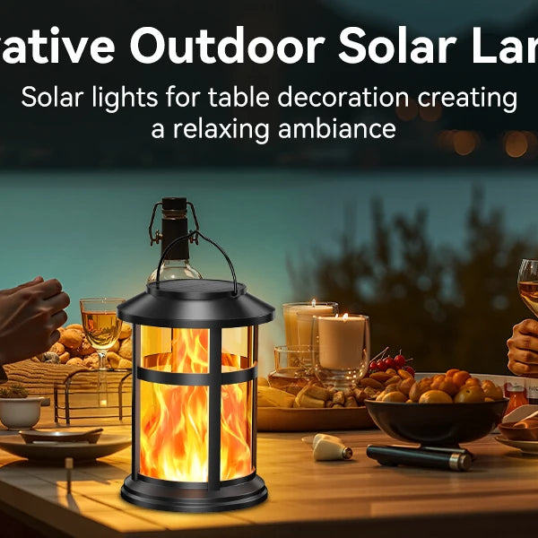 2/4-Pack Solar Flame LED Lanterns – 2 Modes Outdoor Lighting for Yard, Garden & Camping