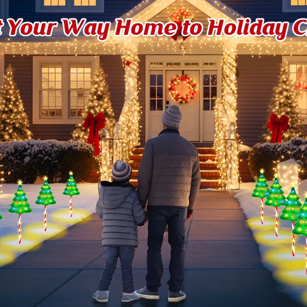 6/12PCS Solar Christmas Path Lights – Candy Cane Outdoor Decor