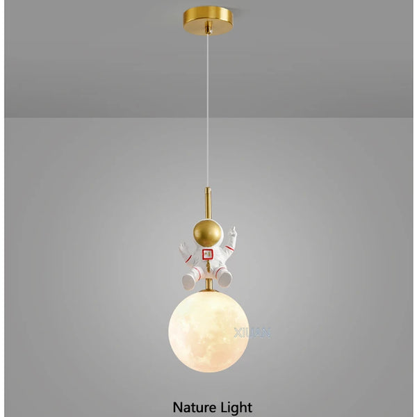3D Moon Astronaut Pendant Light