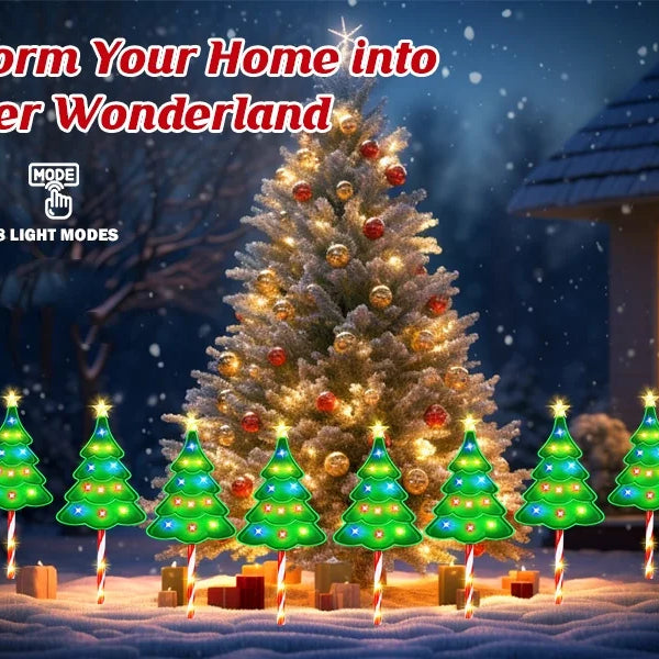 6/12PCS Solar Christmas Path Lights – Candy Cane Outdoor Decor