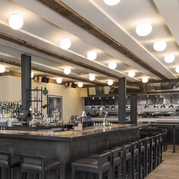 Minimalist white glass LED light