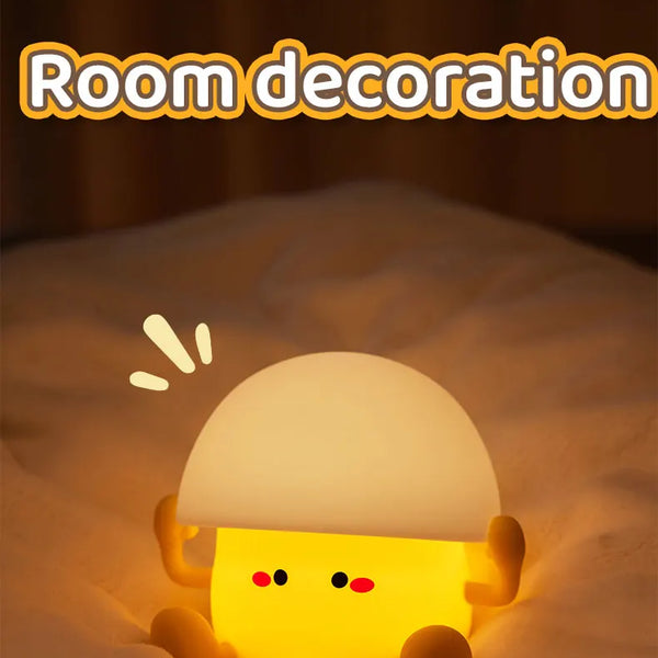 Cute silicone egg yolk and mushroom lamp