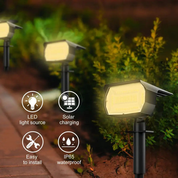 72/68 LED Solar Flood Lights Outdoor IP65 Waterproof 3 Modes Solar Garden Light Outdoo