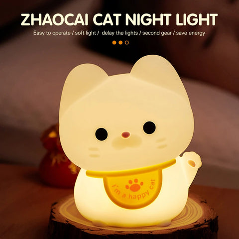 Cute silicone cat lamp