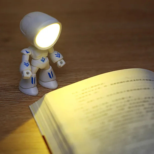 Cute Cartoon Mini Foldable Desk Lamp, Adjustable Angle, Dimmable, AAA Battery Powered, LED
