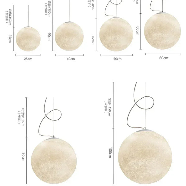 Nordic minimalist style pendant lights moon lamps