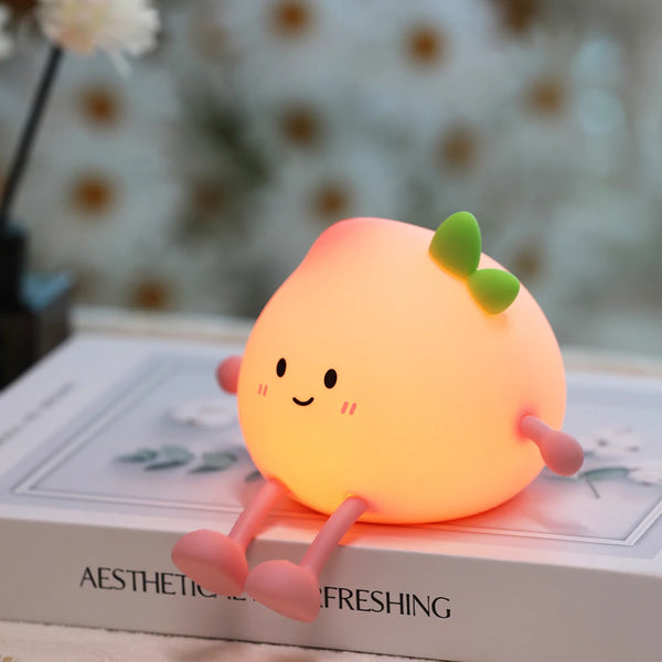 cute peach shaped silicone lamp