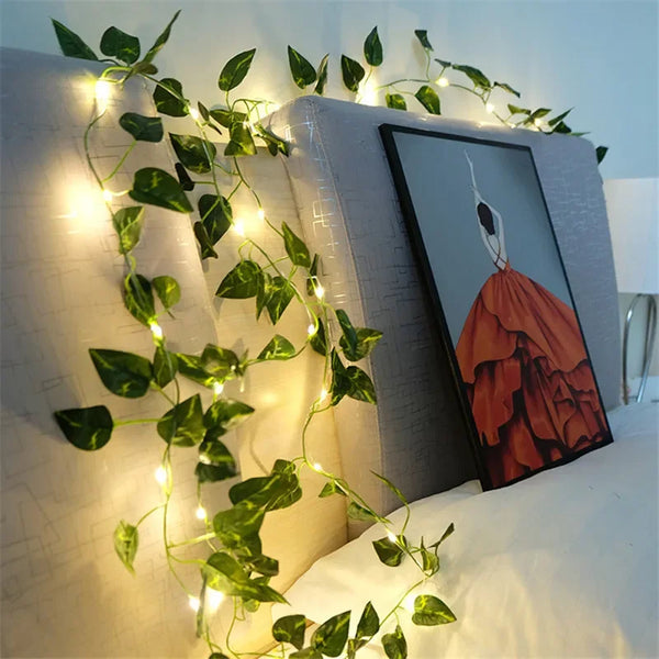 Flower Green Leaf String Lights Artificial