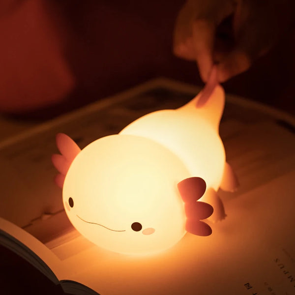 cute axolotl salamander silicone lamp