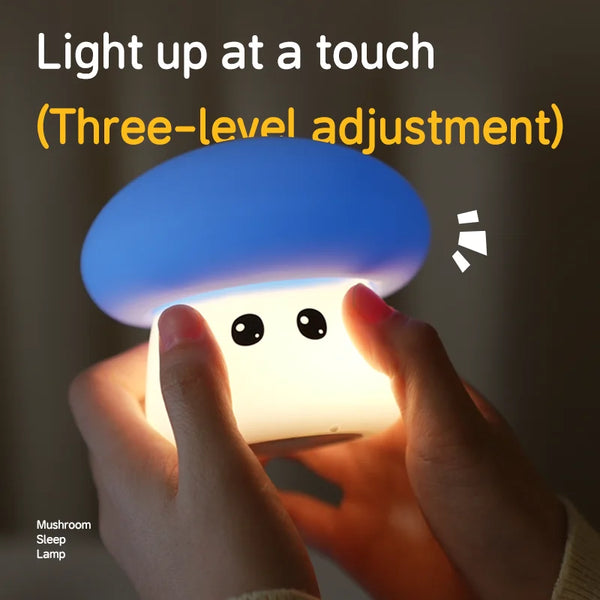 cute mushroom silicone lamp