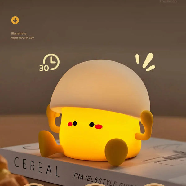 Cute silicone egg yolk and mushroom lamp
