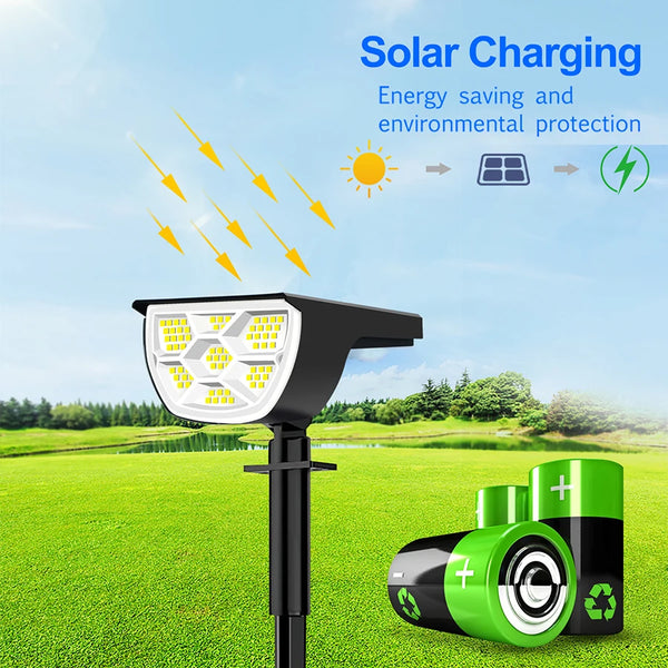 72/68 LED Solar Flood Lights Outdoor IP65 Waterproof 3 Modes Solar Garden Light Outdoo