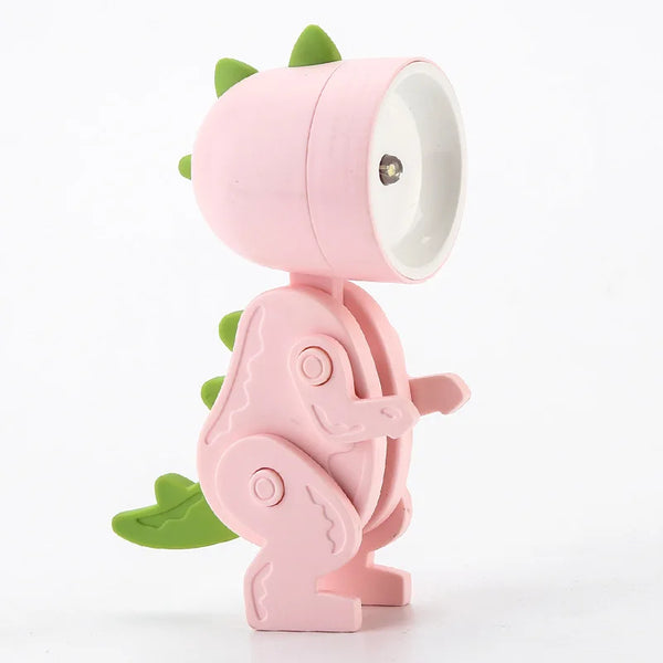 Cute Cartoon Mini Foldable Desk Lamp, Adjustable Angle, Dimmable, AAA Battery Powered, LED