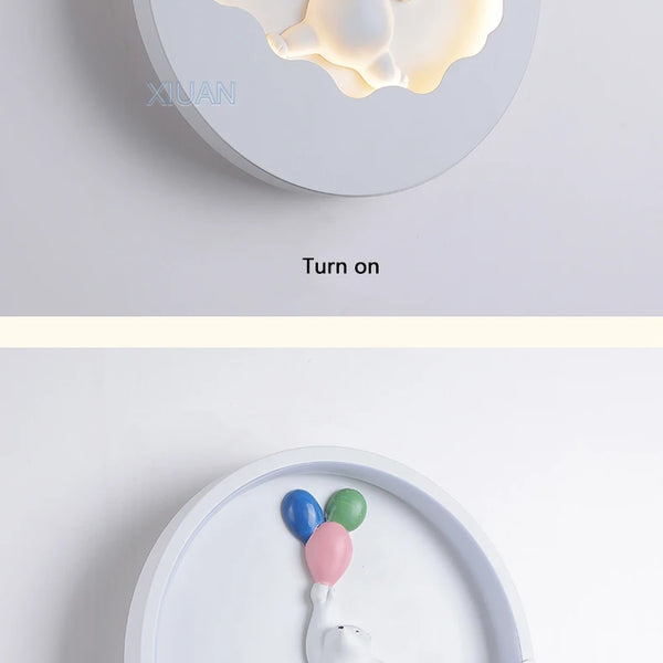 Cartoon Bear Rabbit Wall Lamps