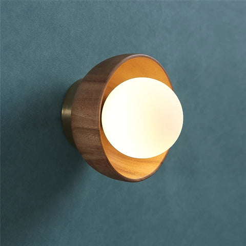 Modern Nordic style wooden wall lamp