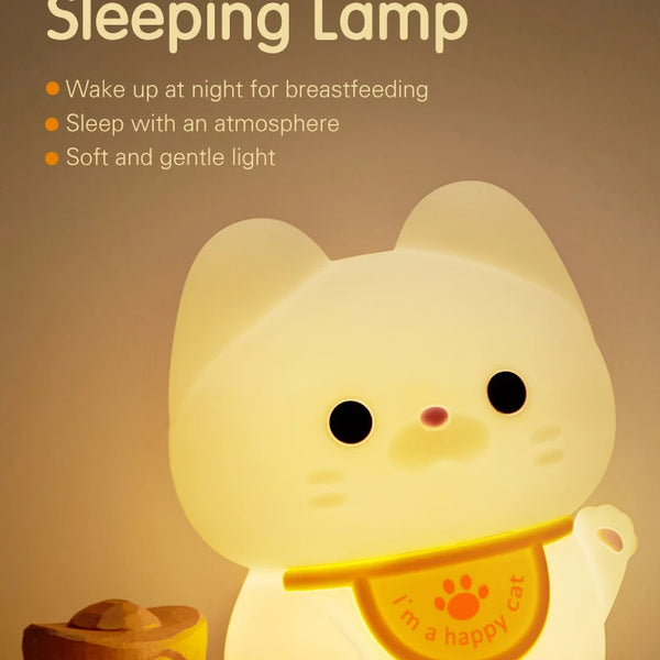 Cute silicone cat lamp