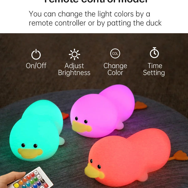 Cute silicone duck lamp