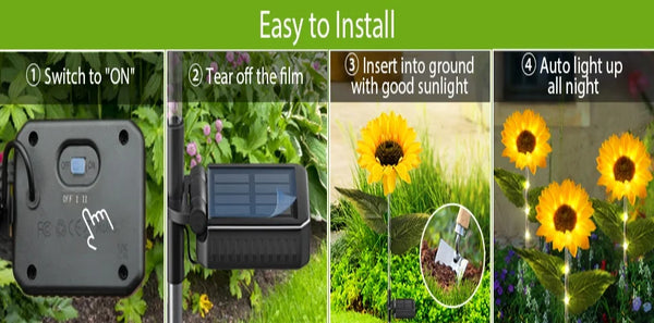 4/8 Pack Sunflower Outdoor Solar Lights for Outside with Lifelike Bigger Sunflower & Bright LED, for Yard Pathway Garden Decor