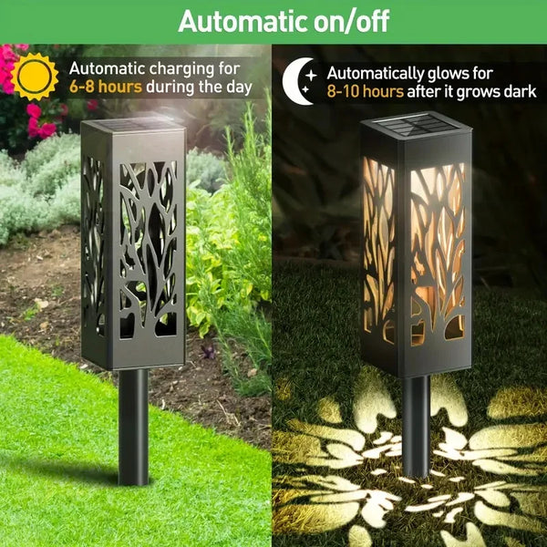 8 PACK Outdoor Upgraded Bright Solar Pathway Lights Bigger Size Decorative Garden Lighting For Outdoor Lawn Patio Pathway