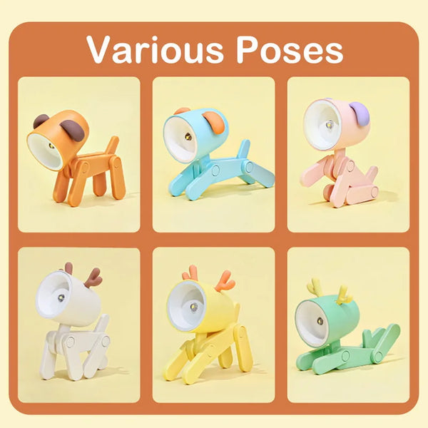 Mini LED Foldable Table Night Light Cute Animal Light