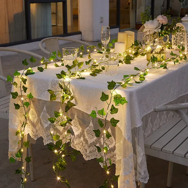 Flower Green Leaf String Lights Artificial