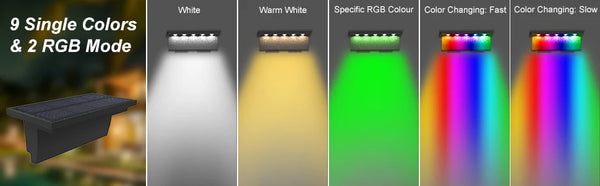 RGB LED Solar Step Lights (2/4PCS) – Waterproof & Anti-Theft | Super Bright Outdoor Stair Lighting