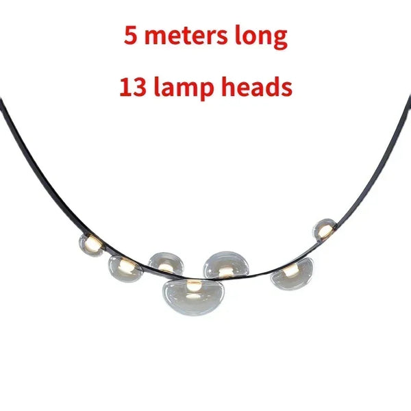 Nordic minimalist LED pendant light in leather and glass