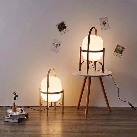 Simple wooden floor lamp for living room