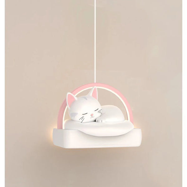 Bedside pendant lamp with cat lights