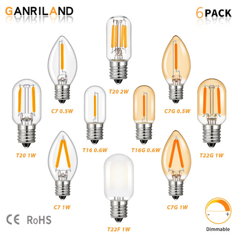 "6PCS Mini LED Candle Bulbs – E12/E14, Vintage Warm Glow"