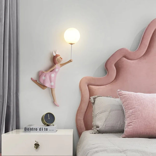 Cute pink ballerina wall lamps
