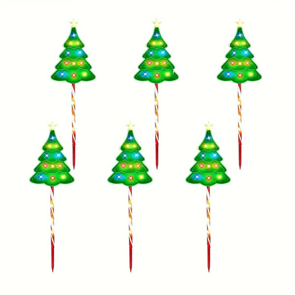 6/12PCS Solar Christmas Path Lights – Candy Cane Outdoor Decor