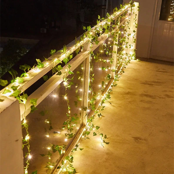 Flower Green Leaf String Lights Artificial