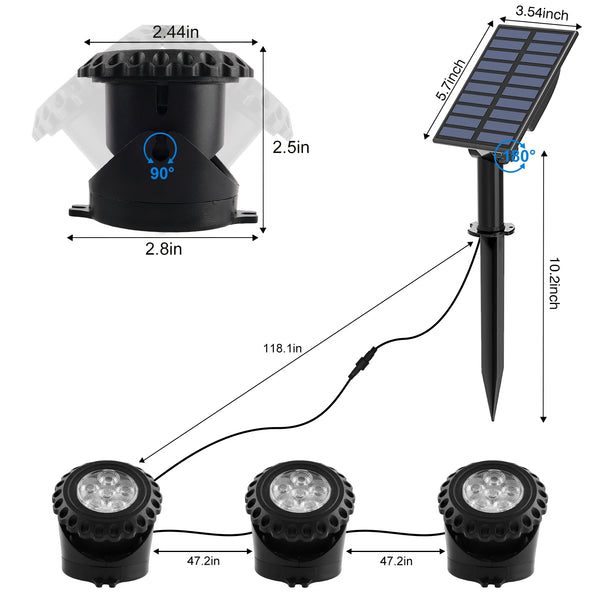 2/3/4/5PCS RGB Solar LED Underwater Lights – IP68 Waterproof Landscape Spotlights for Pool & Garden