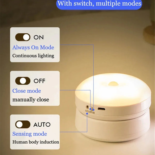 Wireless Rotating LED Motion Sensor Night Light