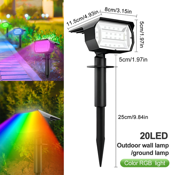 72/68 LED Solar Flood Lights Outdoor IP65 Waterproof 3 Modes Solar Garden Light Outdoo