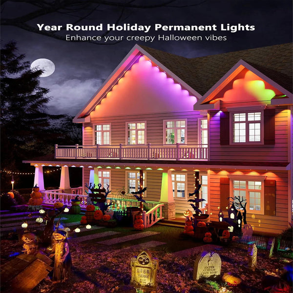 50/100FT RGBIC LED Strip – Waterproof Outdoor Lights with 75 Modes