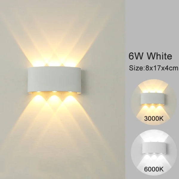 Modern LED wall light for indoor and outdoor use
