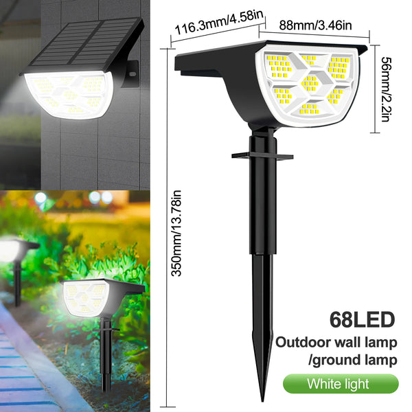 72/68 LED Solar Flood Lights Outdoor IP65 Waterproof 3 Modes Solar Garden Light Outdoo