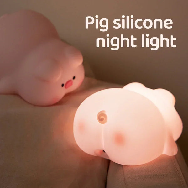 Pink Piggy Silicone Lamp