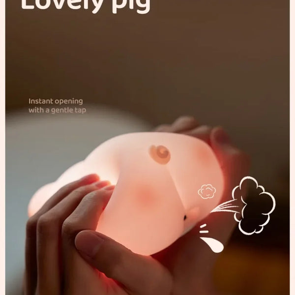 Pink Piggy Silicone Lamp