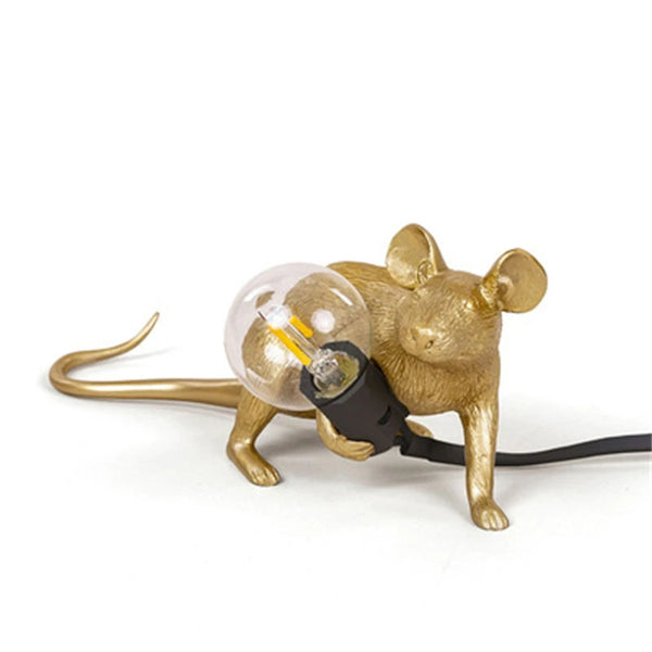 Modern resin LED table lamp with mouse animal
