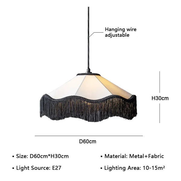 Modern Japanese Wabi Sabi fabric chandelier,