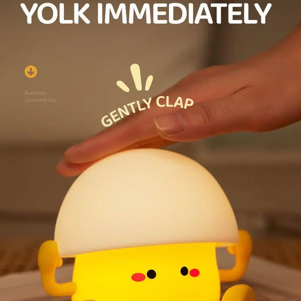 Cute silicone egg yolk and mushroom lamp